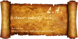 Lohner Ambrózia névjegykártya